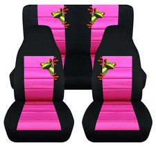Frontrear Car Seat Covers Black-hot Pink Wtree Frog Fits Wrangler Yj Tj Lj Frontrear Car Seat Covers Black-hot Pink Wtree Frog Fits Wrangler Yj Tj Lj