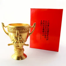 M.U.S.C.L.E. MEN Kinnikuman Trophy Metal Cup Stainless Steel Gold Japan New