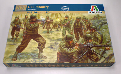 1/72 Scale WWII United States Infantry, 48 Pieces, Italeri, Kit 6120