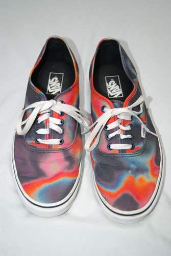 vans shoes men's 11 black w/ trippy rainbow colors - Picture 3 of 15