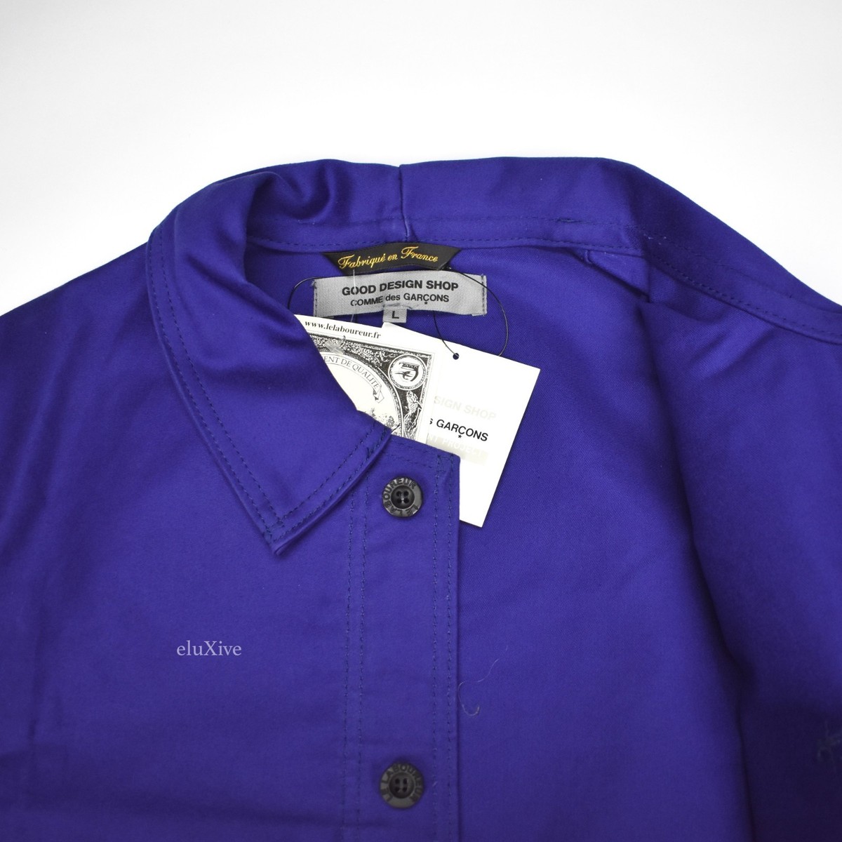 NWT Comme des Garcons CDG Le Labourer Blue Logo Print Long