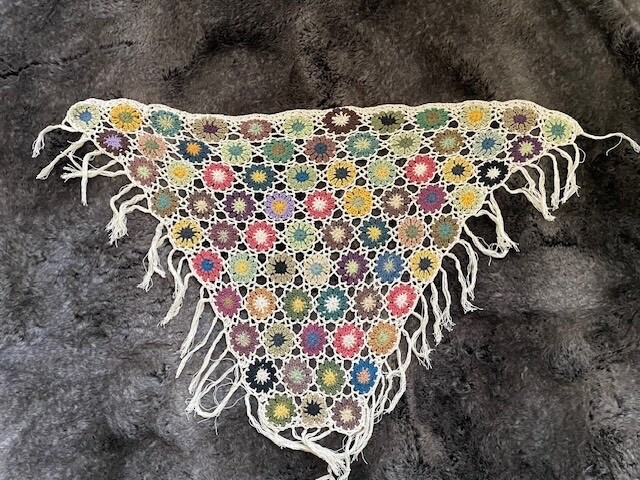 Shawl Unique multi color cotton squares Triangle wrap