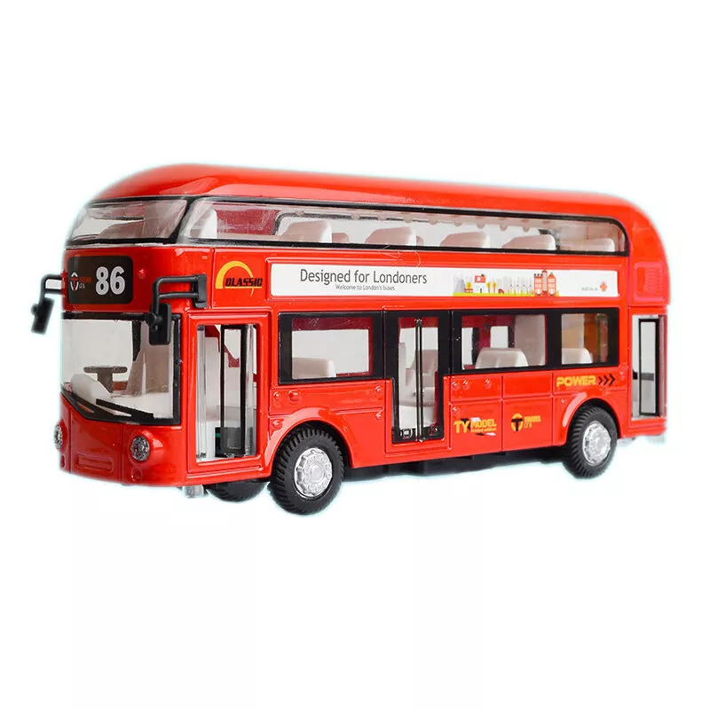 London Double Decker Bus Toy Diecast Toy Vehicle Gift for Kids