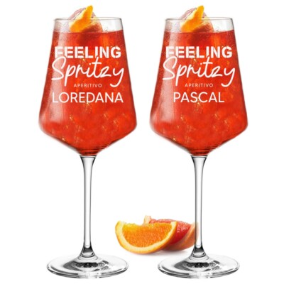 Aperol Gläser 560 ml 2er-Set mit Gravur - Geschenke für Frauen - für Drinks