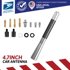 Screw 4.7" Car Antenna Carbon Fiber Radio FM Antena Silver For Jeep Wrangler
