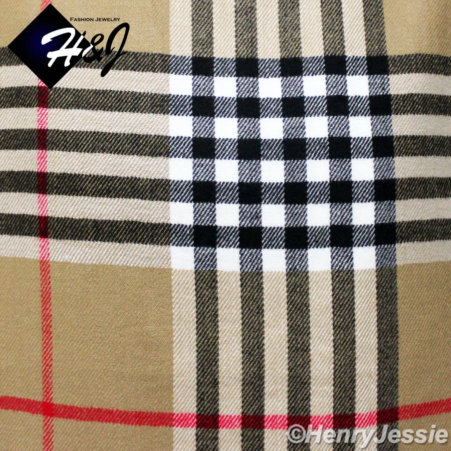 Bufanda de cachemir a cuadros beige camel negro rojo a rayas para hombre y mujer*100 % acrílico Foto 2 de 2