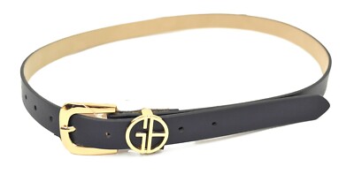 Giani Bernini Womens Designer Logo Keeper Belt Navy X-Large W 38'' Width 1''