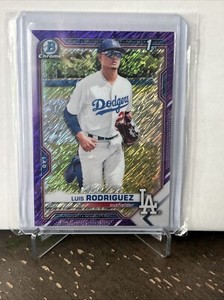 2021 Bowman Chrome Shimmer Purple Refractor Luis Rodriguez #BCP-196 /250 Dodgers