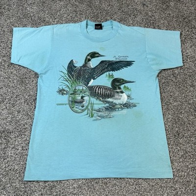 Vintage Saint Germain Loon L Nature Single Stitch Shirt Made In USA Duck
