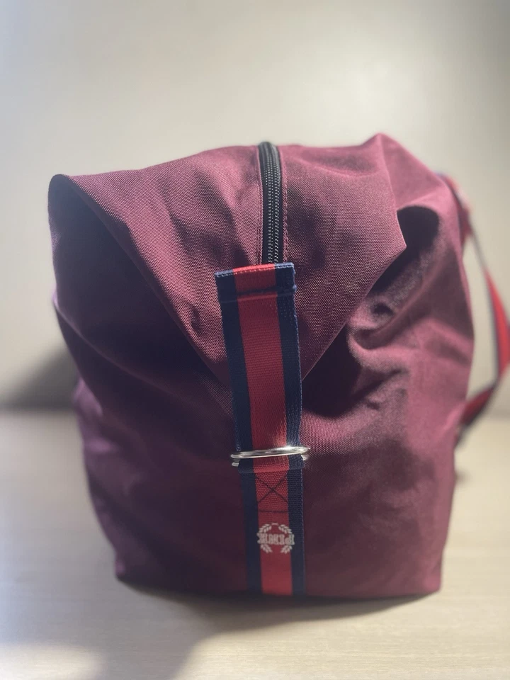 Victoria's Secret PINK Gym Duffle Tote Bag Dark Red Dark Blue NWOT 18X12 NICE - Image 3 of 4