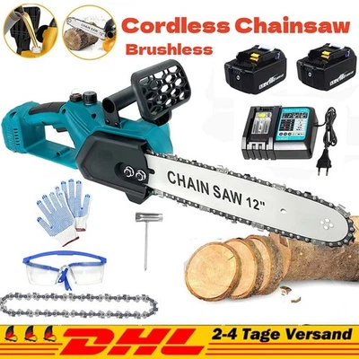 TEETOK Für 18V Makita Akku Kettensäge 12in Elektro Motorsäge Handkettensäge 8.0Ah Akkus