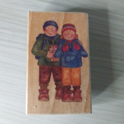 Papier Nation Walkers / Wanderer Holz montiert Gummistempel Vintage Kartenherstellung