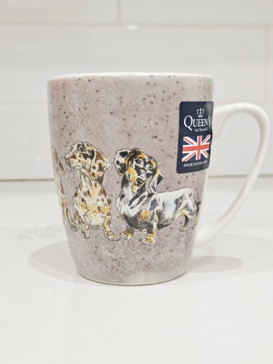 Queens Churchill Dachshund Mug Fine China 400ml Made England Dog