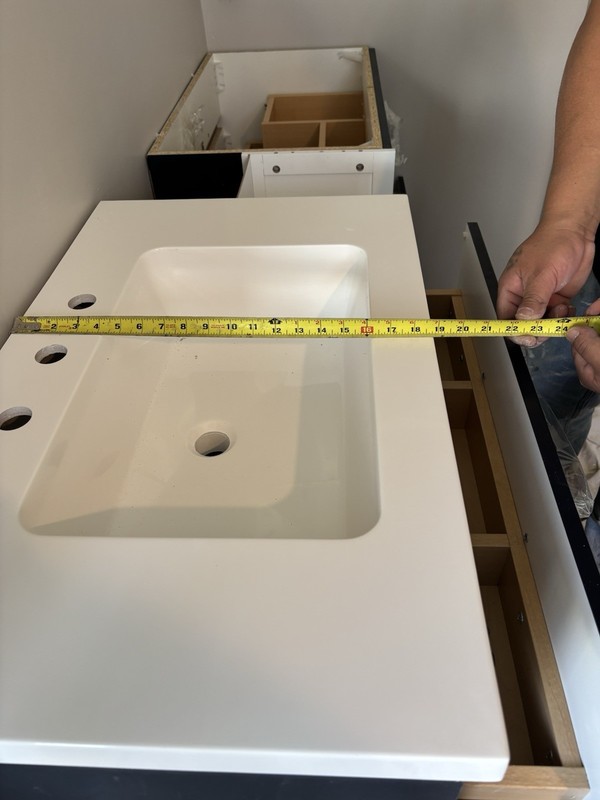 Two Separate 24" White Rectangular Ceramic Sinks