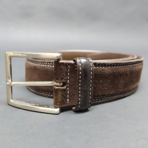Barba Napoli Brown Suede Belt Made in Italy 95/110 Used