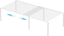 Expandable Freezer Cabinet Storage Shelf, 2 Pieces Rustproof Spice Rack, Adjusta