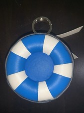 NWT Kate Spade Leather Float Key Ring Coin Case K7159 Blue White