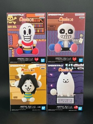 UNDERTALE Amicot Set of 4 Plush Figures Papyrus Sans Temmie Annoying Dog New