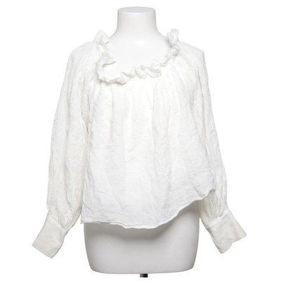 H&M Trend, Bluse, Größe: M, Weiß, Baumwolle/Elasthan/Viskose, Einfarbig #67Q