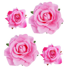 Rose Hair Clip Flower Hairpin Brooch Floral Clips, 4 Pcs Fabric Rose Flowers Hai