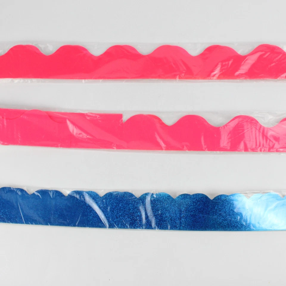 Lote de bordes de tablón de anuncios de pared de aula rosa y azul Foto 2 de 4