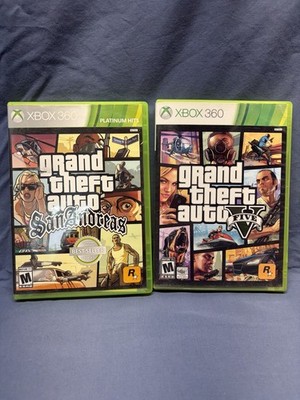 GTA V & GTA San Andreas (Xbox 360) Bundle - W/ Maps - Untested