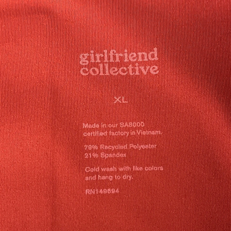 Girlfriend Collective Women's XL Orange High Rise Leggings 7/8 Length Athleisure - Image 4 of 4