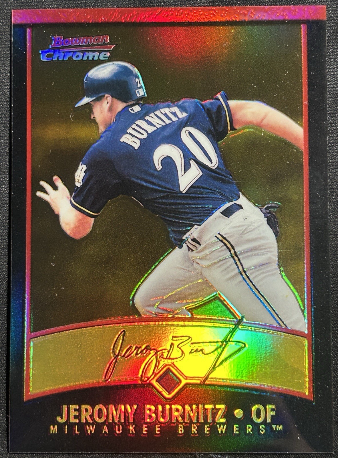 2001 Bowman Chrome #75 Jeromy Burnitz Gold Refractors #/99 Rare SP