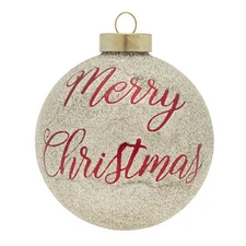Kat + Annie - Merry Christmas Glitter Round Ornament - 84527