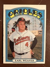 1972 Topps #323 - BALTIMORE ORIOLES Champion Manager  EARL WEAVER          72094