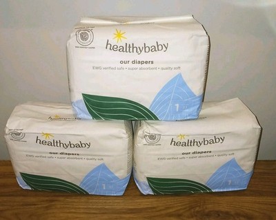3 Healthybaby Our Diapers 33 Count Size 1. 7-14 LBS Disposable EWG Verified NIP