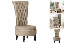 Hochlehnersessel Sessel Thron Hellgrau 56,5x70x110 Cm Kunstwildleder