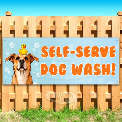 #ad SELF SERVE DOG WASH Advertising Pets Animals Vinyl Banner Flag Sign USA SB10690 $88.00
