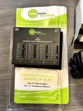 Live Wire Solutions HA04 4-Channel Stereo Headphone Amplifier with Power Adapter