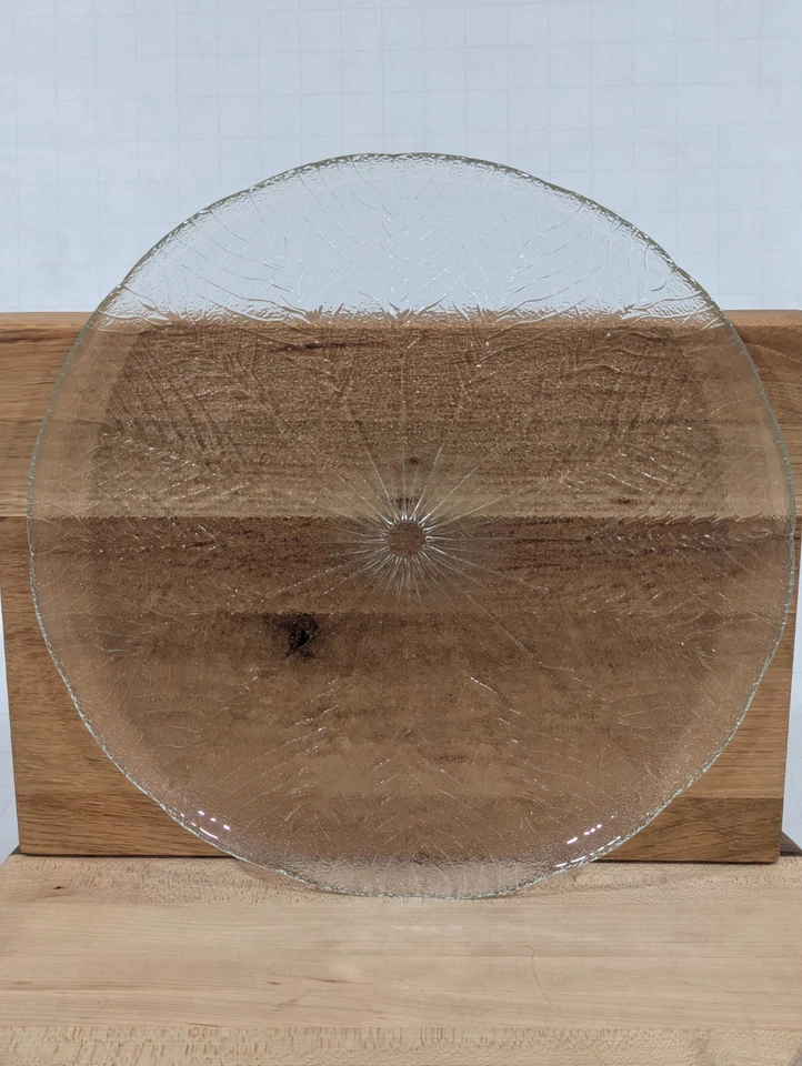 Arcoroc Country Wheat Crystal Dish round platter 13” J.G. Durand Glass Serving - Image 4 of 4