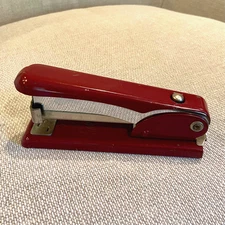 Vintage Novus 53 Stapler - Deep Red - Working - Great Movie TV Prop