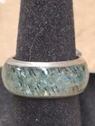 Sterling Silver Aquamarine Wedding Band Size 6.5