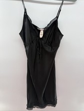 NWT Victoria Secret 2008 Spaghetti Strap Lingerie Nighty Black Size Medium 6052