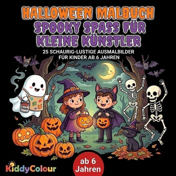 Halloween Malbuch 25 Ausmalbilder FüR Kinder Ab 6 Jahren, Spooky Spaß-image