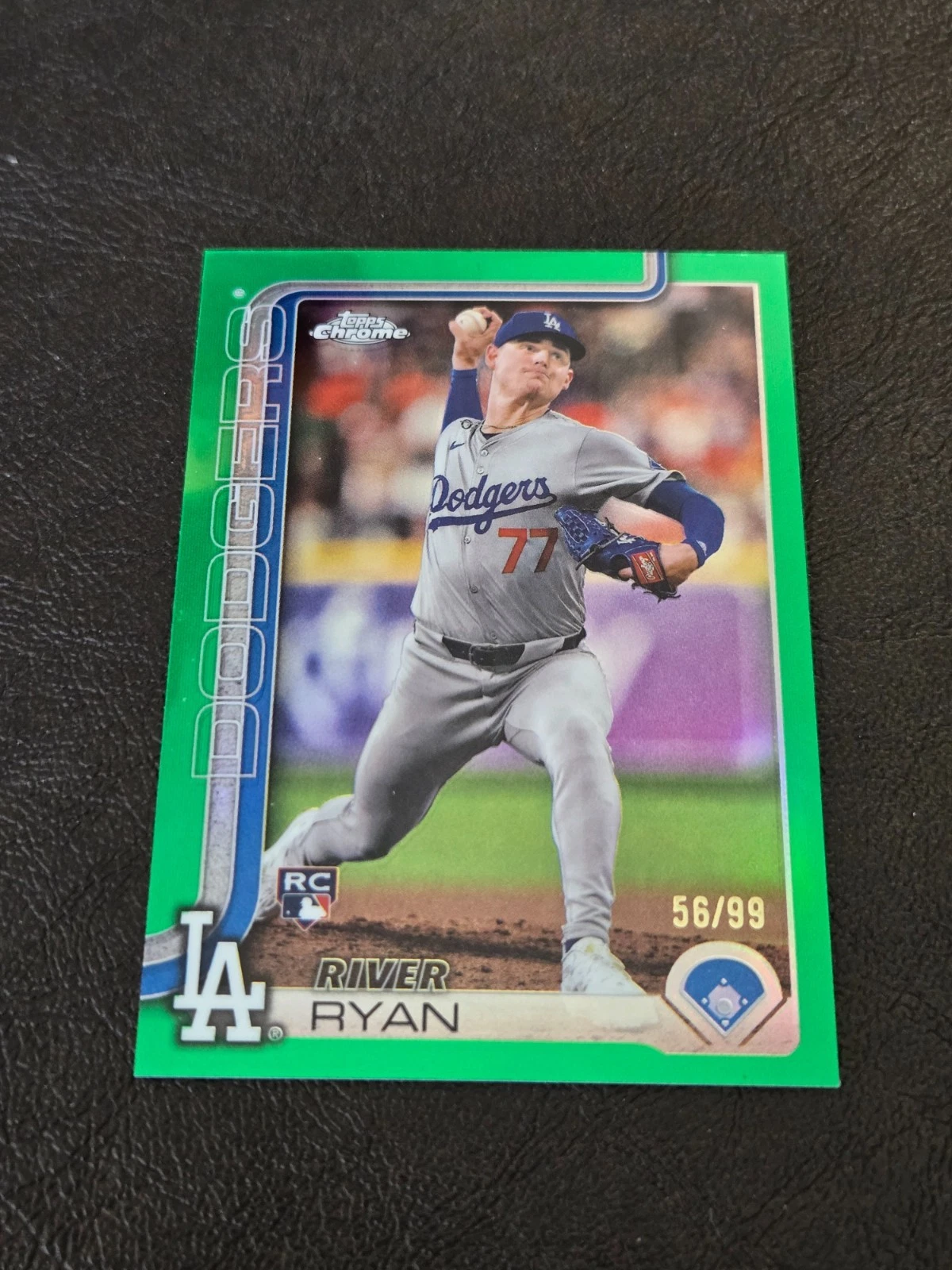 RIVER RYAN ROOKIE 2025 TOPPS CHROME GREEN #18 LOS ANGELES DODGERS 56/99