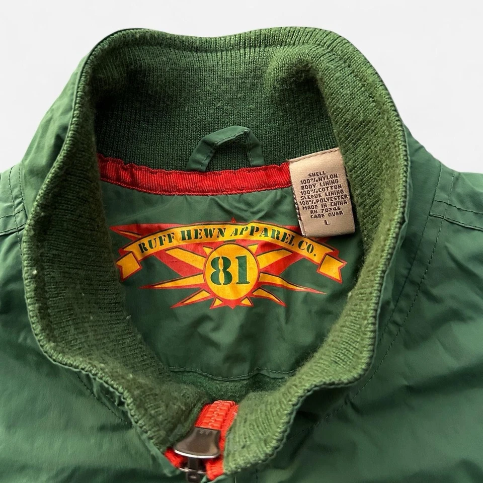 Vintage Ruff Hewn Apparel CO. Green and yellow vintage windbreaker jacket - Image 4 of 4