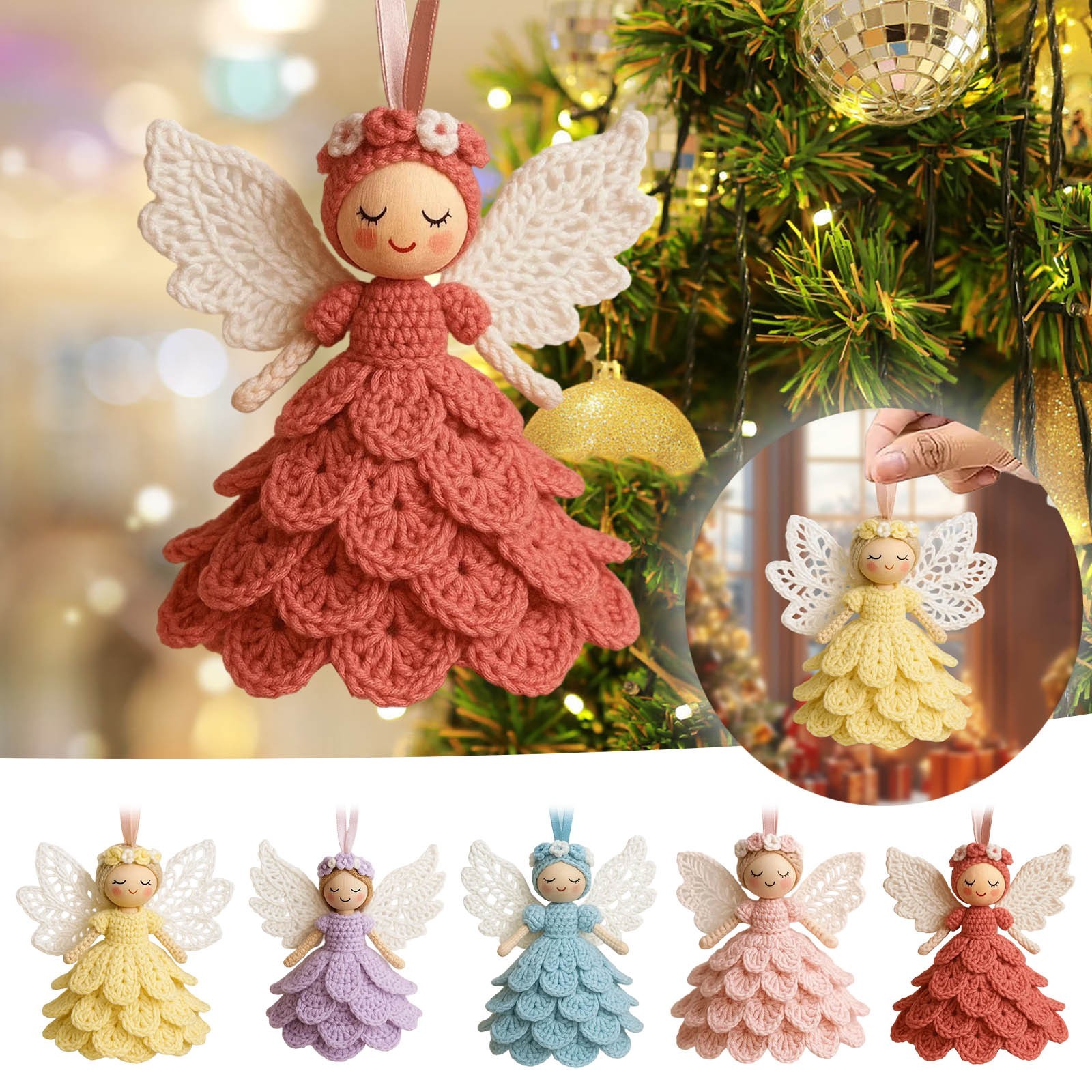 Handmade Angel Hanging Ornament Desktop Car Home Christmas Tree Decoration