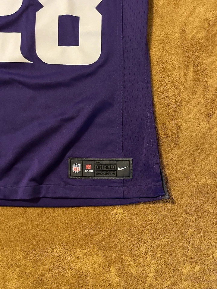 Camiseta de fútbol americano Minnesota Vikings para mujer pequeña NFL Nike Adrian Peterson 28 Foto 3 de 4