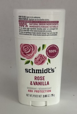 Schmidt s Natural Deodorant Rose and Vanilla 2.65 Oz 48 Hr Protection