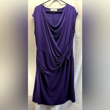 Jones Studio Womens Rich Purple Draped Dress Size 1X