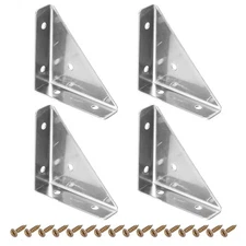 Angle Corner Brackets 66x66mm 4-Pack Silver Cold Rolled Steel Brace