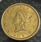 1853 $1 Gold Liberty Head Type 1 AU Details Pre-33 US Gold Coin