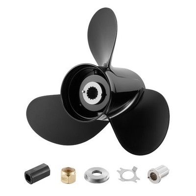Outboard Propeller, Upgrade OEM 15 Spline Tooth Aluminum Outboard Boat Propeller