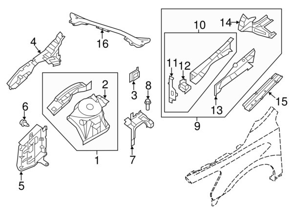 64839-3TA0A Nissan Cover-splash, hoodledge lh 648393TA0A