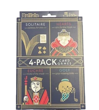 Buffalo Games 4-Pack Card Games: Solitaire, Hearts, Euchre, Golf